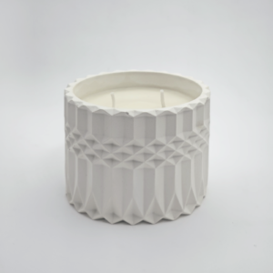 Tumblar with Lid Long Hexagon Pattern Candle - Cement