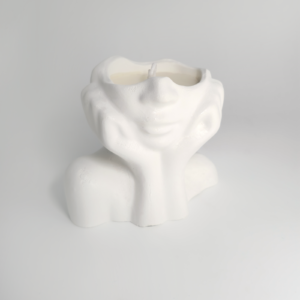 Woman With Hands Under Her Chin Candle - Cement