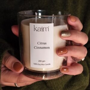 Large Glass Tumbler Candle – Citrus Cinnamon Fragrance