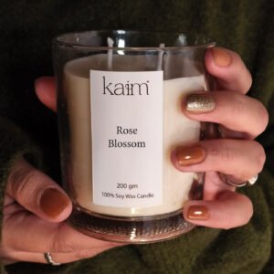 Large Glass Tumbler Candle – Rose Blossom Fragrance