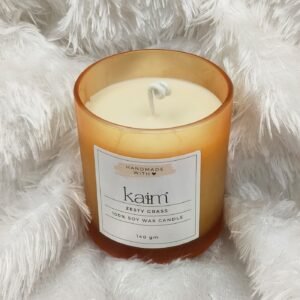 Frosted Orange Glass Candle