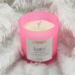 Frosted Pink Glass Candle