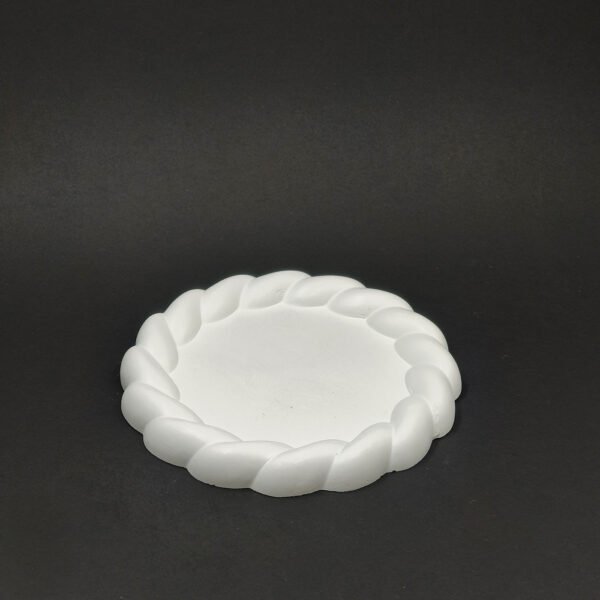 Decoratable Tray Small Round Swirl - Concrete